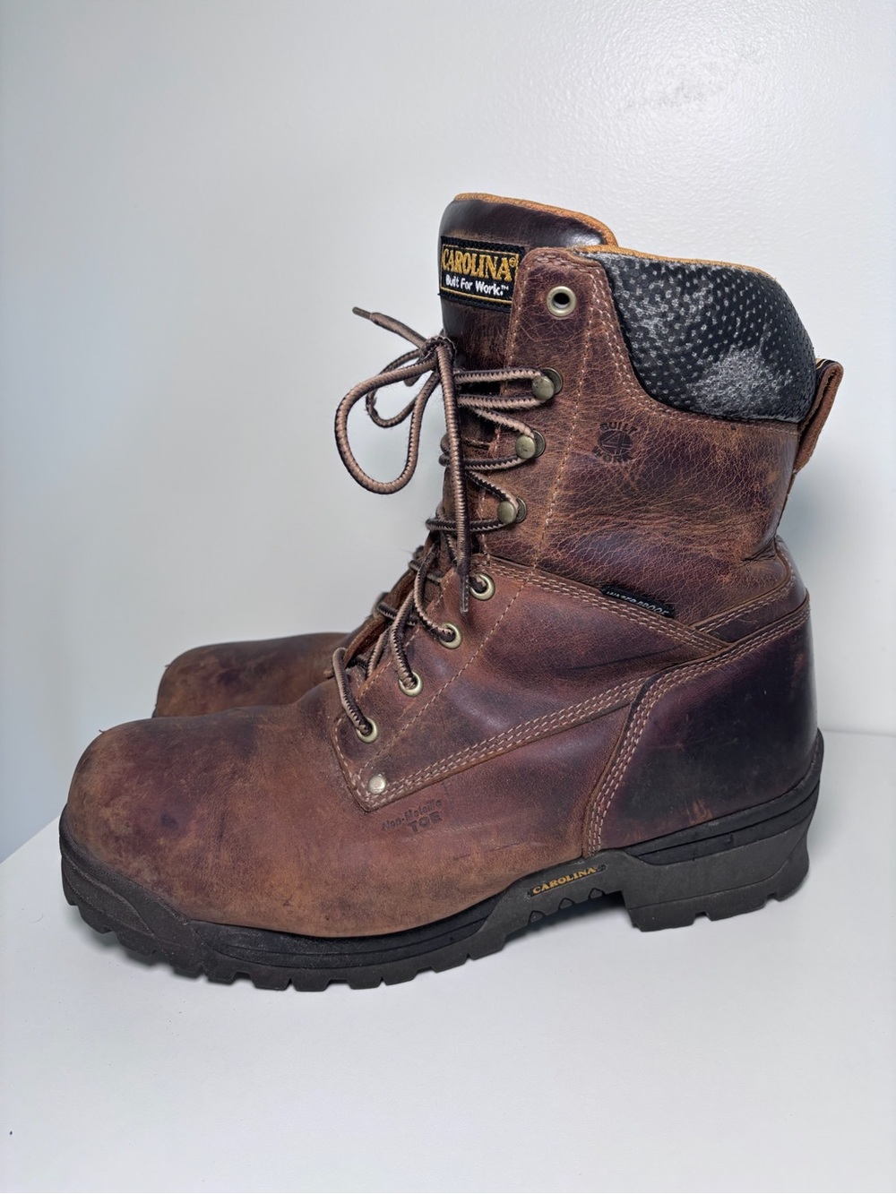 Carolina CA8525 Brown Waterproof Leather Composite Toe Work Boots Men’s Size 14
